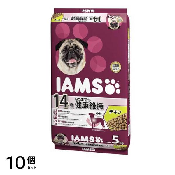 (IAMS) ドッグフード 14歳以上用 いつまでも健康維持 チキン小粒 5kg 10個セット