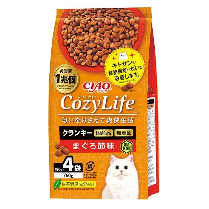 （まとめ買い）いなばペットフードCIAOCozyLifeクランキーまぐろ節味190gx4袋猫用フード[x4] 5,056円