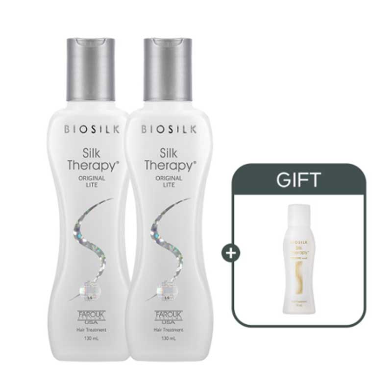 シルクセラピー オリジナル ライトヘアエッセンス 130ml x 2個 + モイスチャー ヘアエッセンス 15ml