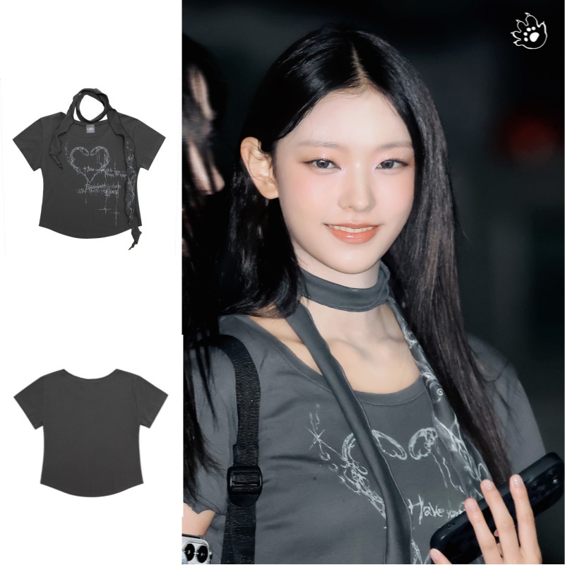 [NEWJEANS Haerin 着用] Heart ornament scarf top 3 Colors