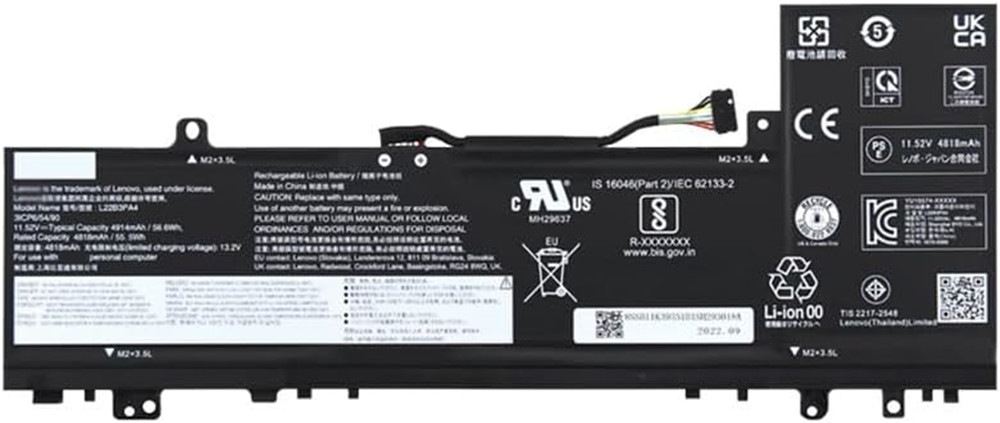 L22M3PA4交換用のバッテリー適用for Lenovo XIAOXIN 16 IAH8/16 IRL8 /14 IAH8/14 IRL8 2023世代 56.6WHノートPC修理互換用dk621