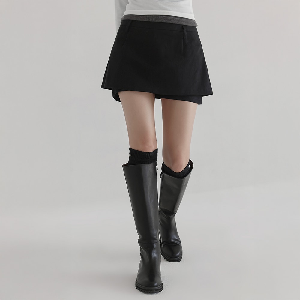 ディッセンヌコットンフェイクポケットパンツミニスカート