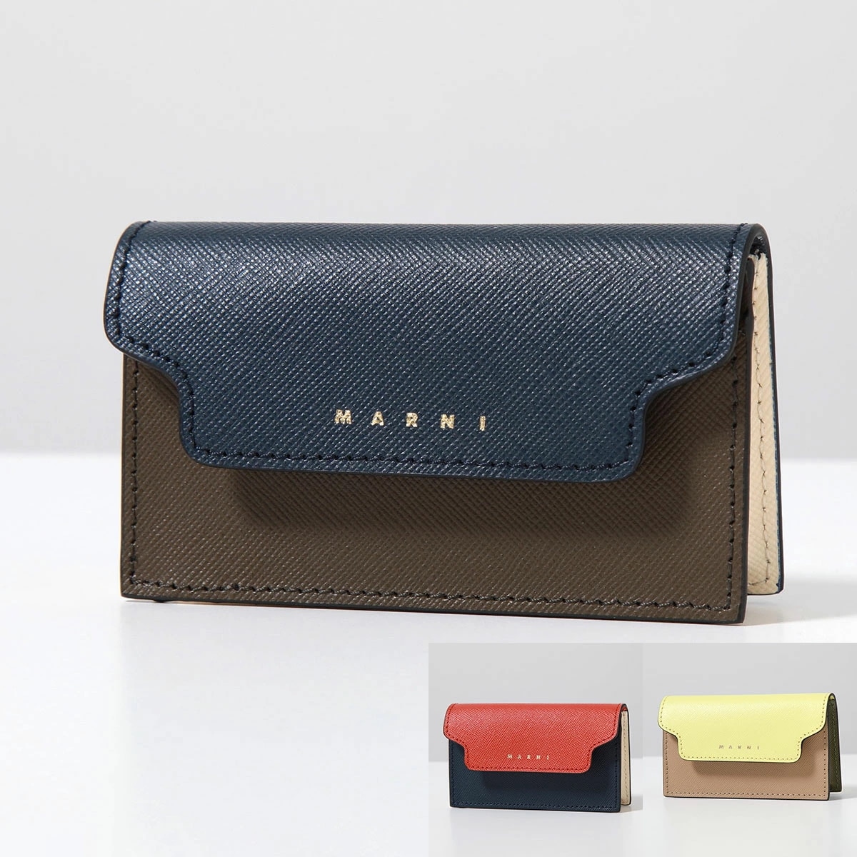 MARNI マルニ カードケース PFMOT05U21 LV520 レディース マルチカラー サフィアーノレザー 名刺入れ ミニ財布 カラー3色