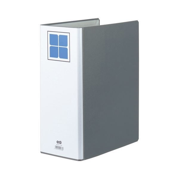 （まとめ） TANOSEE 両開きパイプ式ファイルE A4タテ 1000枚収容 背幅126mm グレー 1冊 5セット