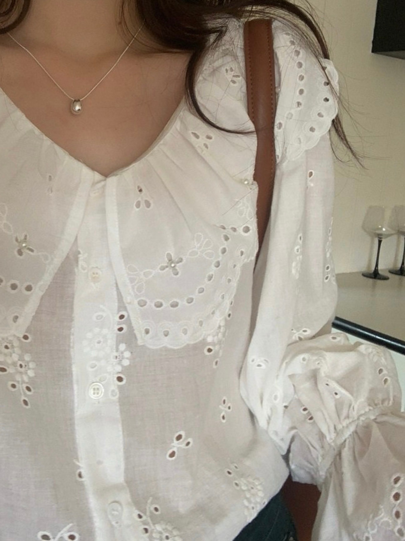 ピュアレースブラウスビッグカラ