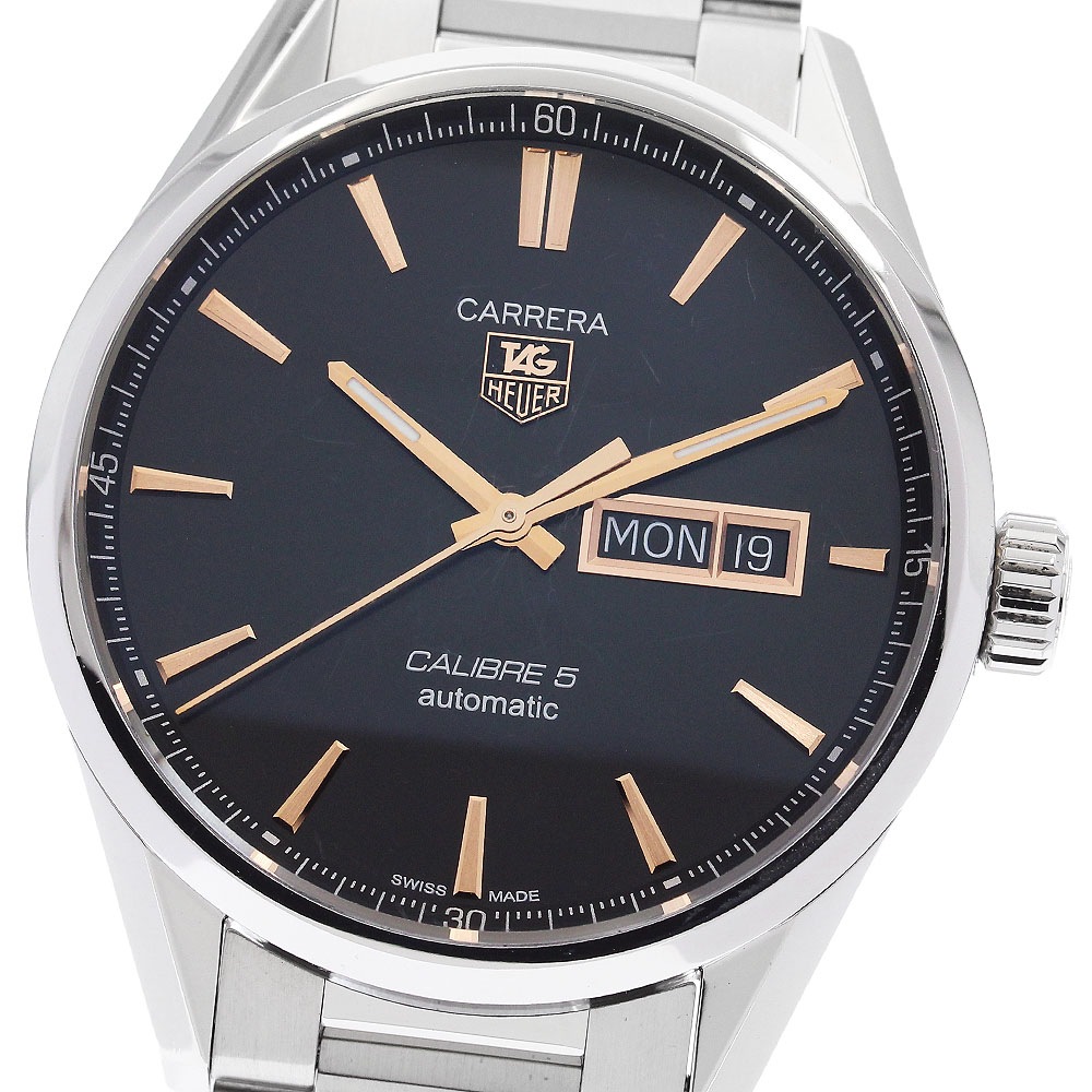 タグホイヤー TAG HEUER WAR201C-0 カレラ キャリバー5 デイデイト 自動巻き メンズ _888619【中古】