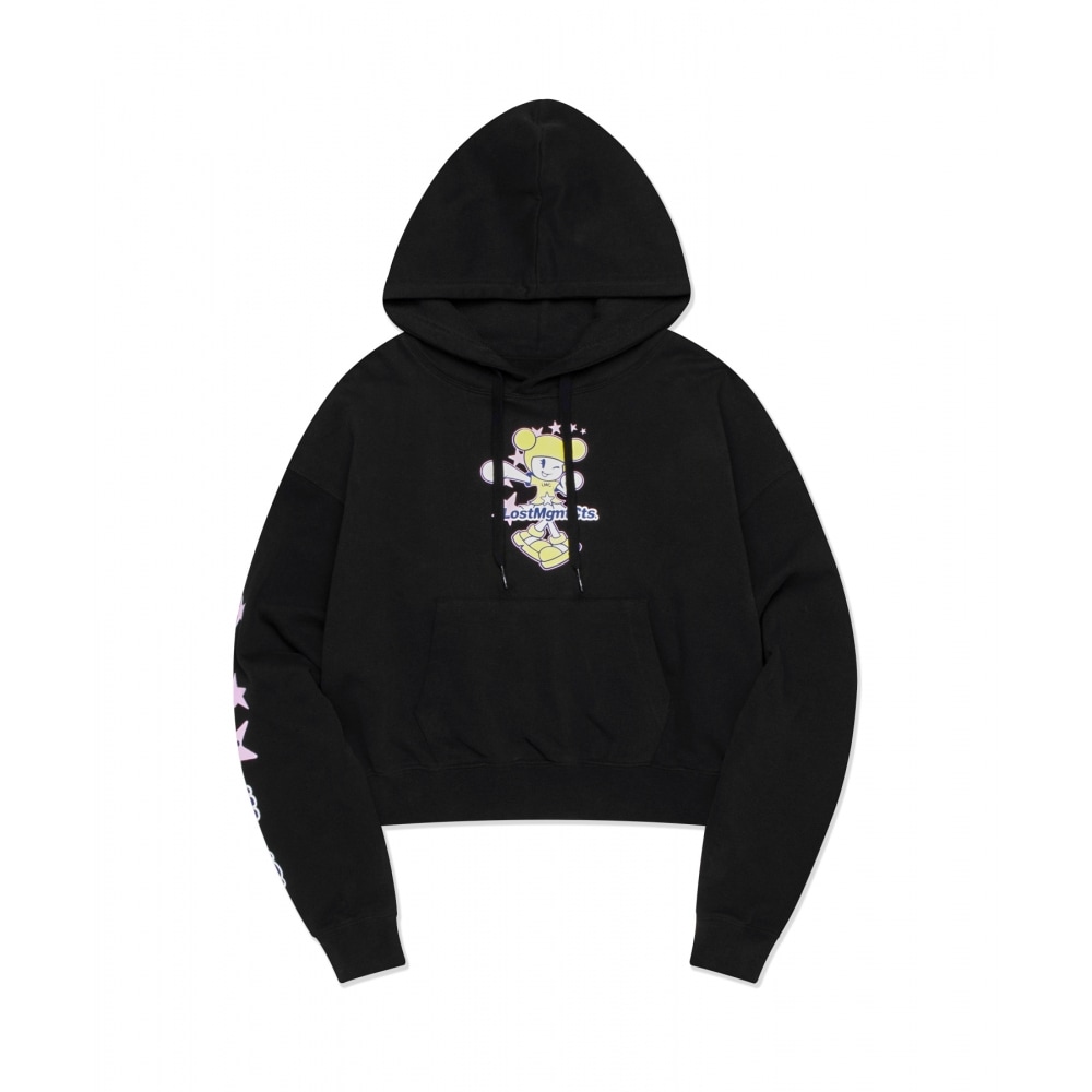 LMC WM STAR GIRL クロップド フーディー ブラック