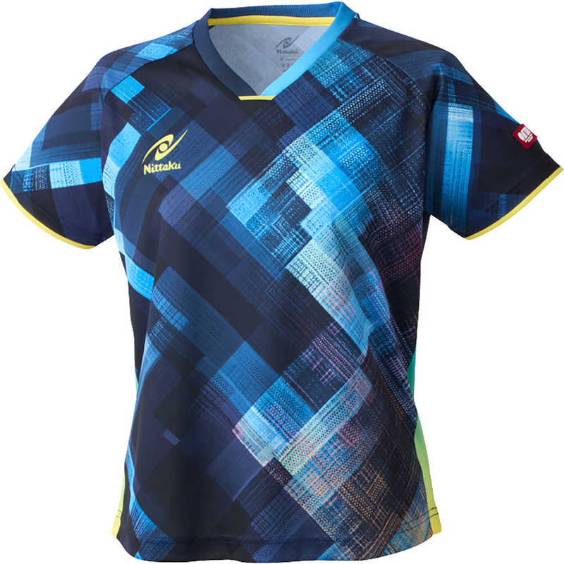 ニッタク　卓球用品 エクラインレディースシャツ [女性用 /Oサイズ] ブルー (返品交換不可)　NW-2220