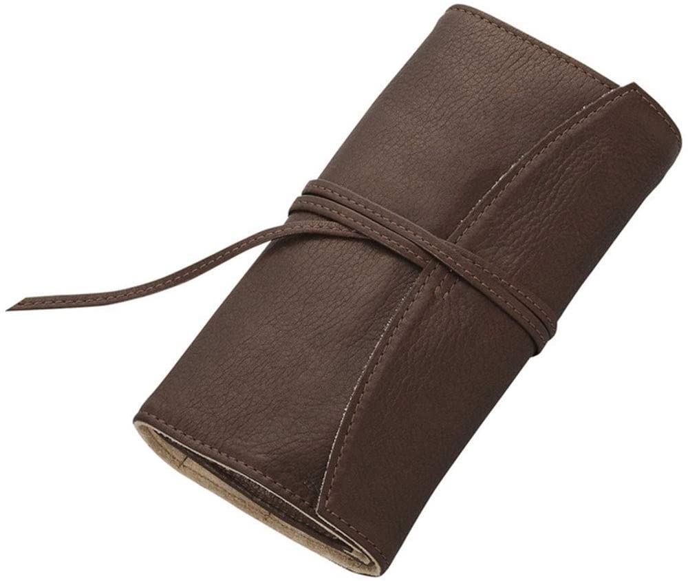 （まとめ買い）ペンサンブル ロールファスナーペンケース5本差し ダークブラウン PSRF5-01-DBN [x3]筆記具