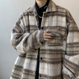 新品追加 ラシャジャケット メンズ 秋冬アウター 原宿テーラード カップルチェックコート男女兼用 大きいサイズ