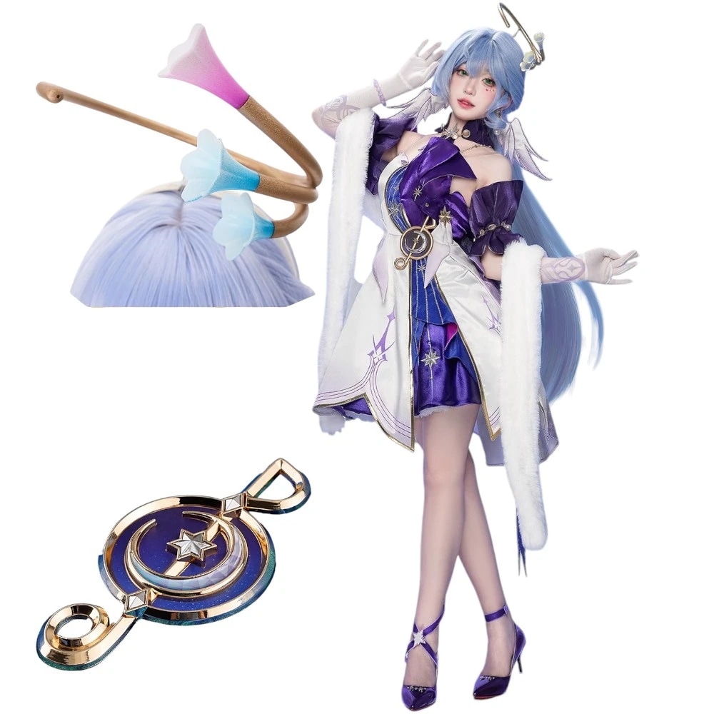 崩壊スターレイル ロビン　雲璃　実物化　衣装　豪華　3Dパーツ　金属製パーツ　ウィッグ＋コスプレ道具追加購入　コスプレ衣装　イベント　撮影　道具　ハロウィン