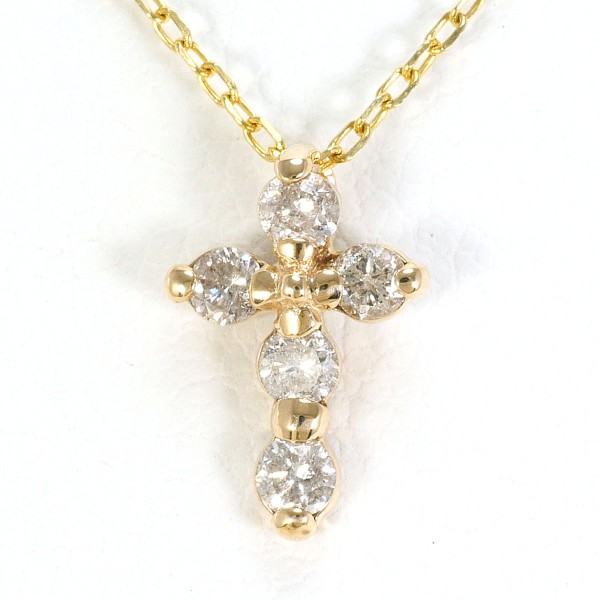 K10 10金 YG イエローゴールド ネックレス ダイヤ 0.20 約40cm ジュエリー 中古