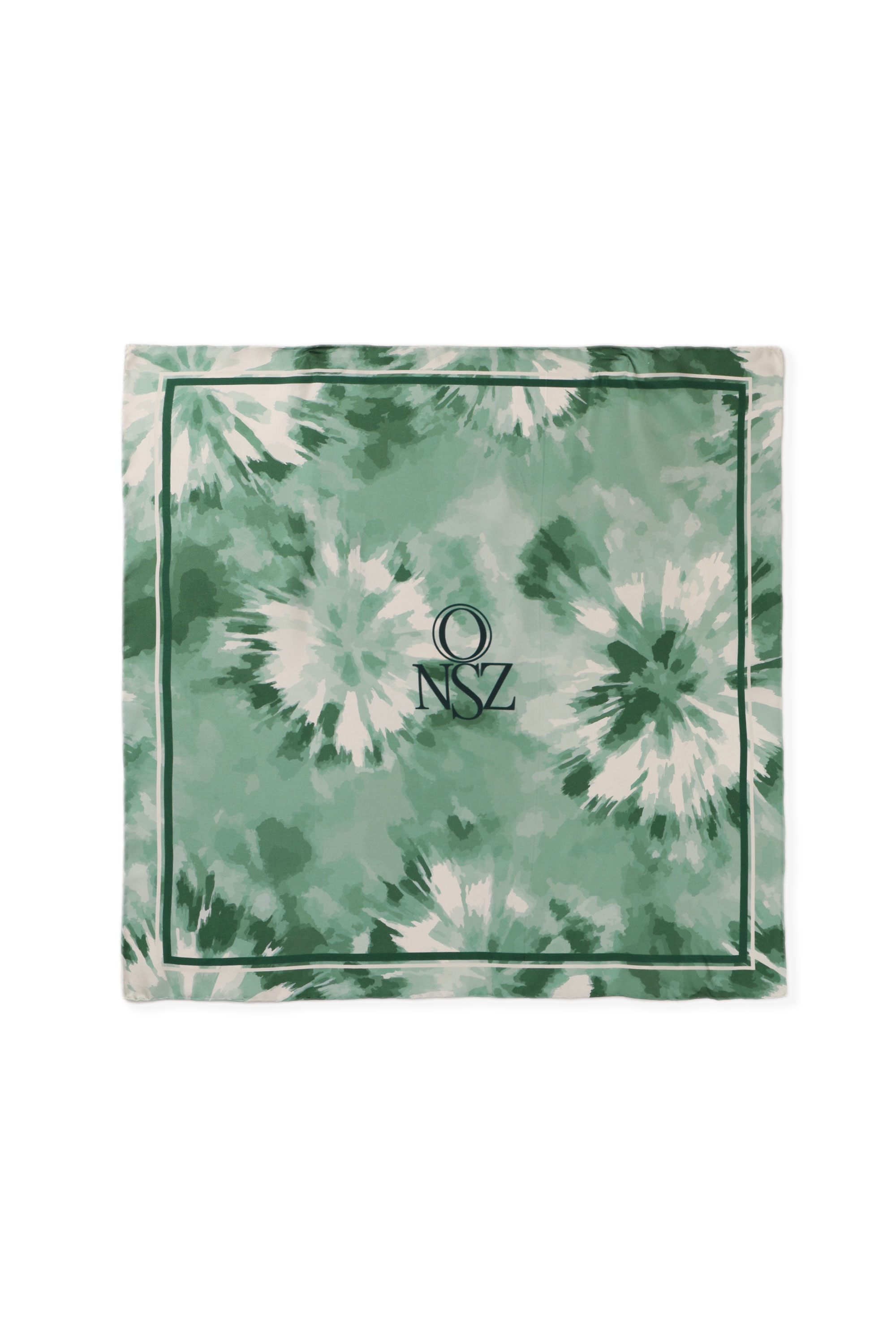 SILK GREEN DANDELION SCARF