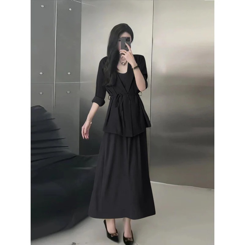 プラスサイズ レディース スーツ スーツ気質 サスペンダー スリムスーツ ツーピーススーツ スーツ 女性用 通勤用 キャリア 気質 エレガント スーツ