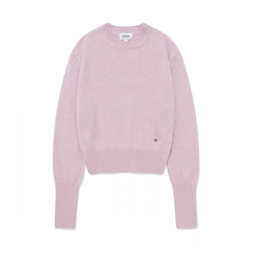 COVERNAT 女性用カシミヤブレンドラウンドニットラベンダー