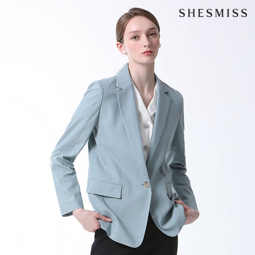 (SHS MISS) ベーシックリネンワンボタンジャケット