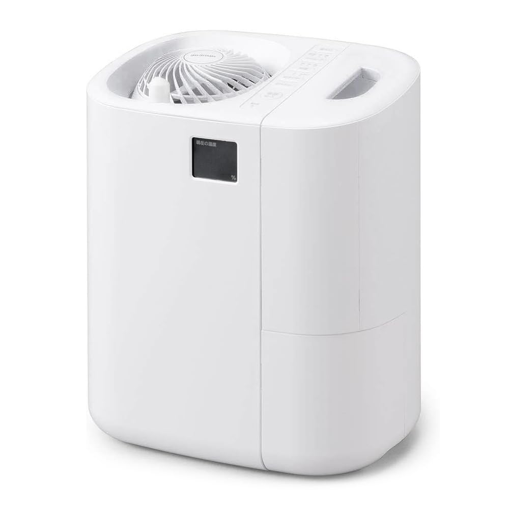 アイリスオーヤマ 加湿器 スチーム式(加熱式) 超音波式 ハイブリット式 サーキュレーター加湿器 加湿量 550ml タンク容量 3.7L 15畳 6.7時間連続加湿 タイマー機能 HCK-5520-