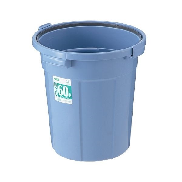 大注目 エコポリペール TANOSEE （まとめ） 丸型 2セット 1個 ブルー 本体のみ(フタ別売) 60L ゴミ箱
