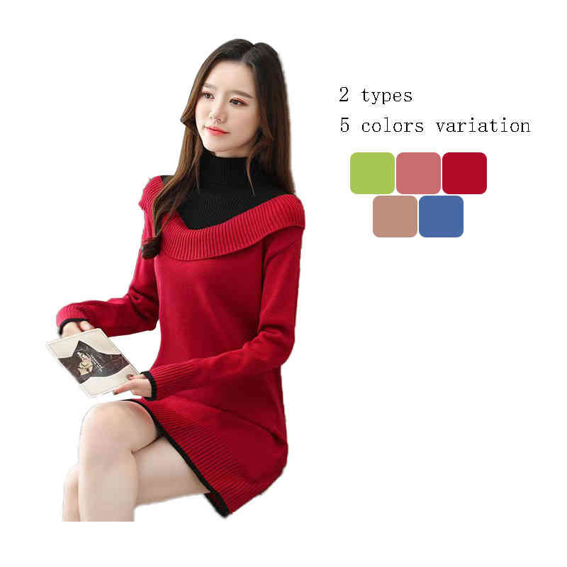 ハイネック 切り替え ミディアム丈 ロングワンピース インナーワンピース ニットワンピース カジュアル 無地 品質いいな新品 スタイル 裏起毛ワンピース レディース 秋冬 ワンピース 長袖 シンプル 4,701円