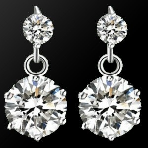 2連 ピアス レディース 揺れる 豪華 2粒連 プレゼント 女性 プラチナ仕上 シルバー アクセサリー ジュエリー 誕生日 彼女 嫁 妻 娘 母 ギフトラッピング対応 agesugi_sfa