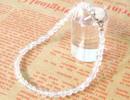 パワーストーン シルバーアクセサリーホワイトクォーツパワーストーンシルバーブレスレット/ピンク/プレ