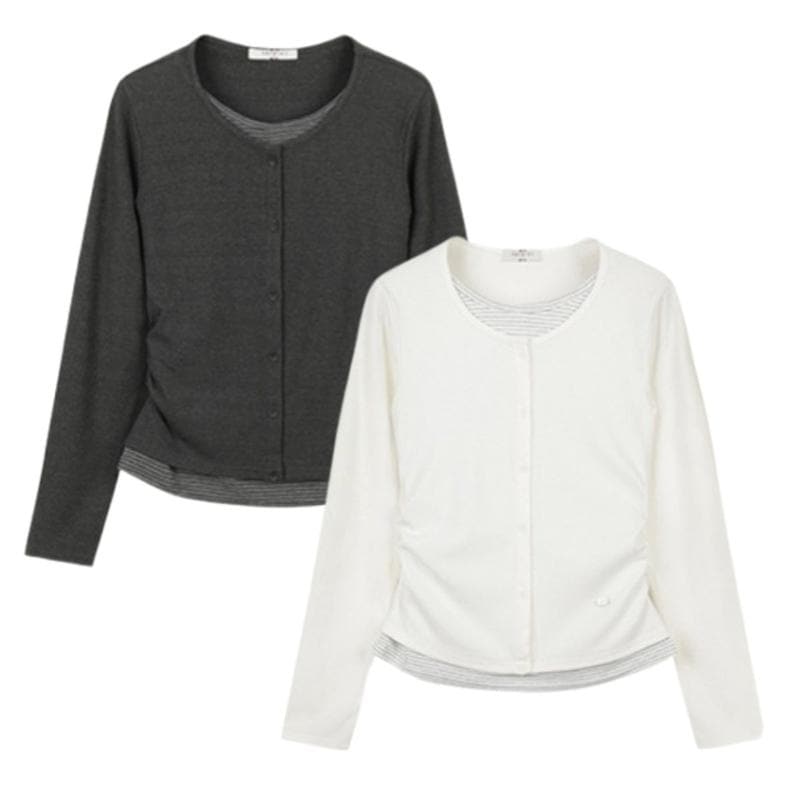 [モダ富平] 女性 ウェール カーディガン レイヤード Tシャツ10560-131-210-12_BP