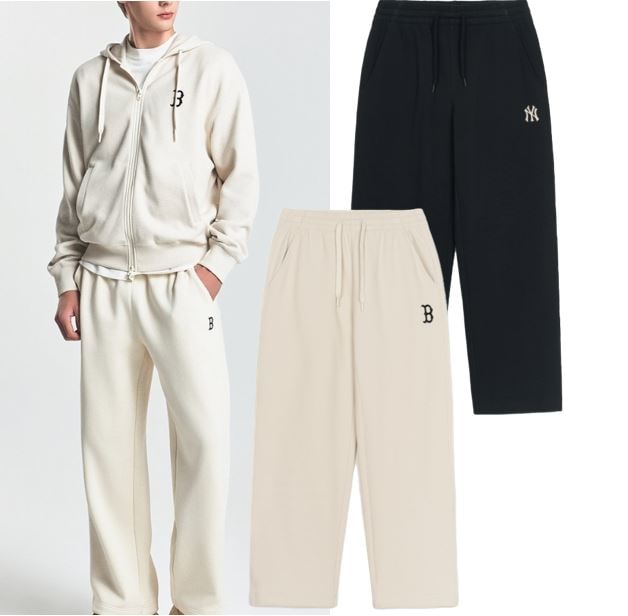 Basic Small Logo Waffle 起毛 Wide Pants