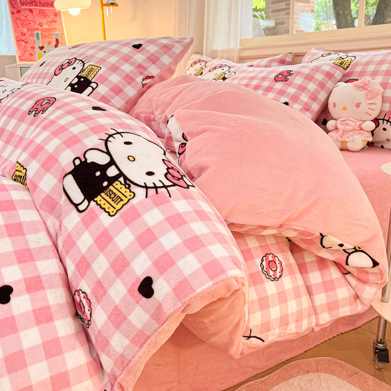 厚手ミルクレーヨン4点セット冬のサンゴレーヨン布団カバー両面フランネルシーツ3点セット 5,091円