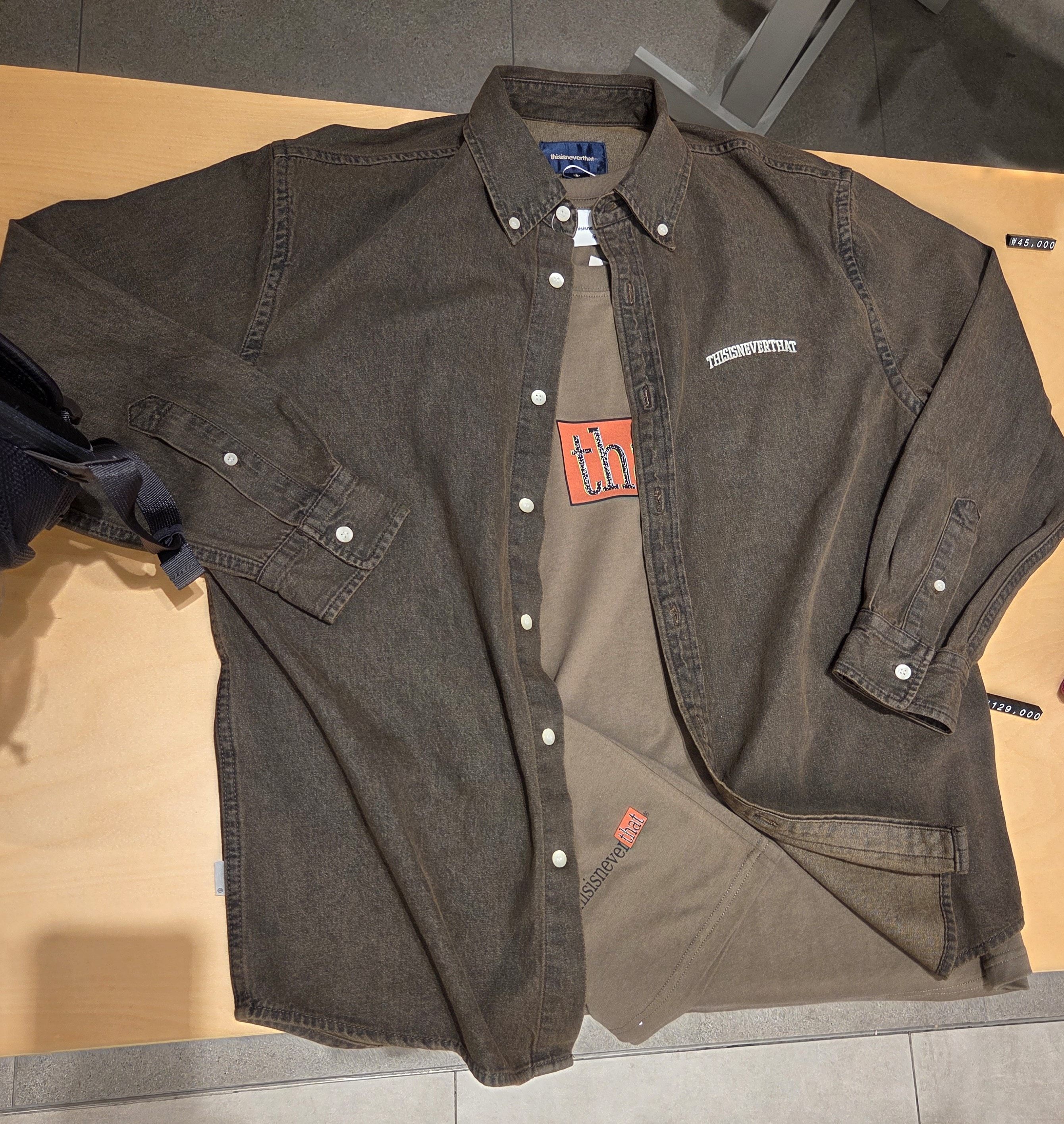 【THISISNEVERTHAT】 25FW WASHED DENIM SHIRT : BLACK