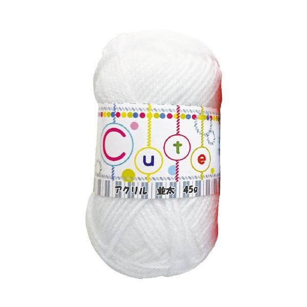 （まとめ）毛糸（並太） 45g 白[x30セット]