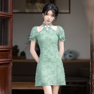 [Qoo10] チャイナドレス2023新しい女性の夏の緑