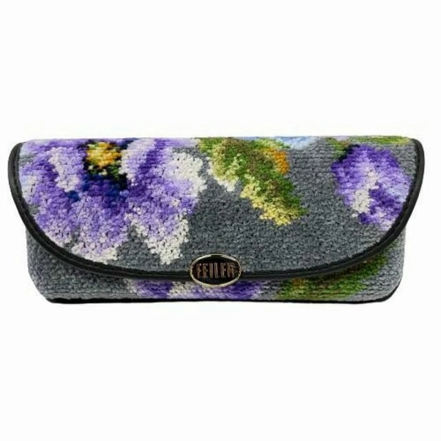 FEILER フェイラー メガネケース 眼鏡入れ 花柄 アメジストブルーム　ABL-222024