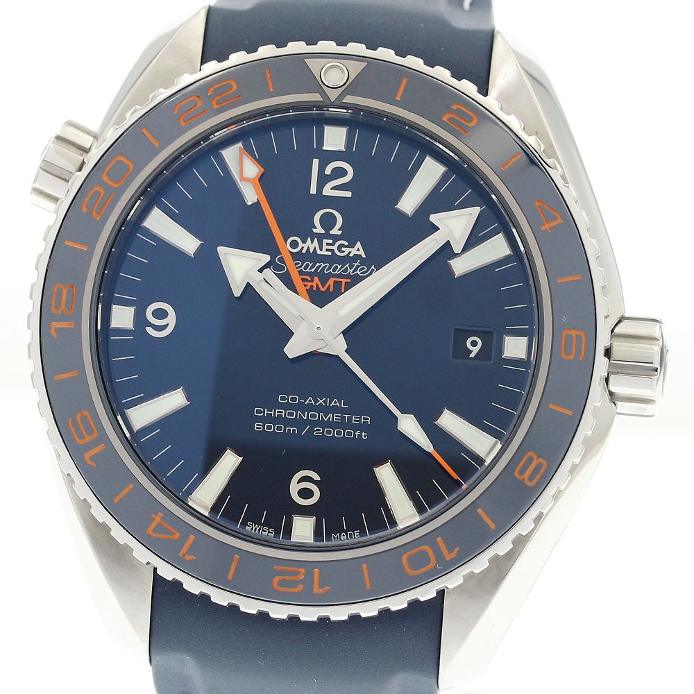 オメガ OMEGA 232.32.44.22.03.001 シーマスター プラネットオーシャン グッドプラネット GMT 自動巻き メンズ 良品 保証書付き_916371【中古】