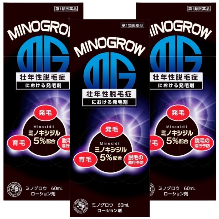 第1類医薬品 3個セット イワキ ミノグロウ 60ml 発毛剤