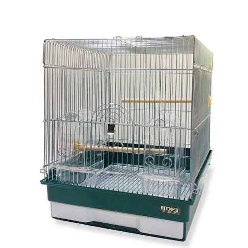 鳥かご　ＨＯＥＩ　ハートフルハウスＬ　ダークグリーン　（３７X４１．５X４４ｃｍ）　セキセイ　小型インコ　フィンチ　ＣＲＣ55―15―10―10―00