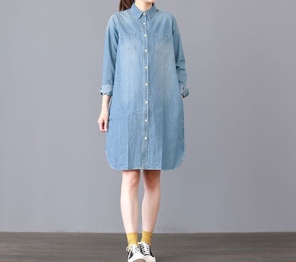 デニムロングシャツ　0952