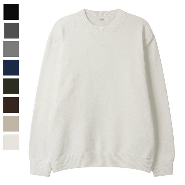 メンズベロアベルベットラウンド長袖ニット SG-KN-Q083-アイボリー