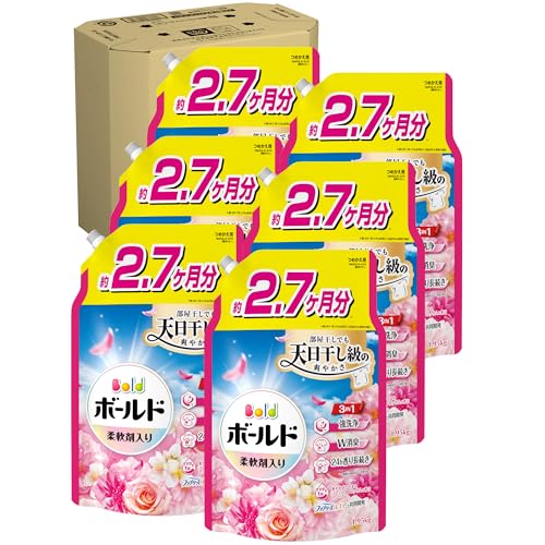 Bold ボールド 柔軟剤入り 洗濯洗剤 液体 華やかおひさまとプレミアムブロッサムの香り 詰め替え 1950g×6袋 [大容量] [ケース品]