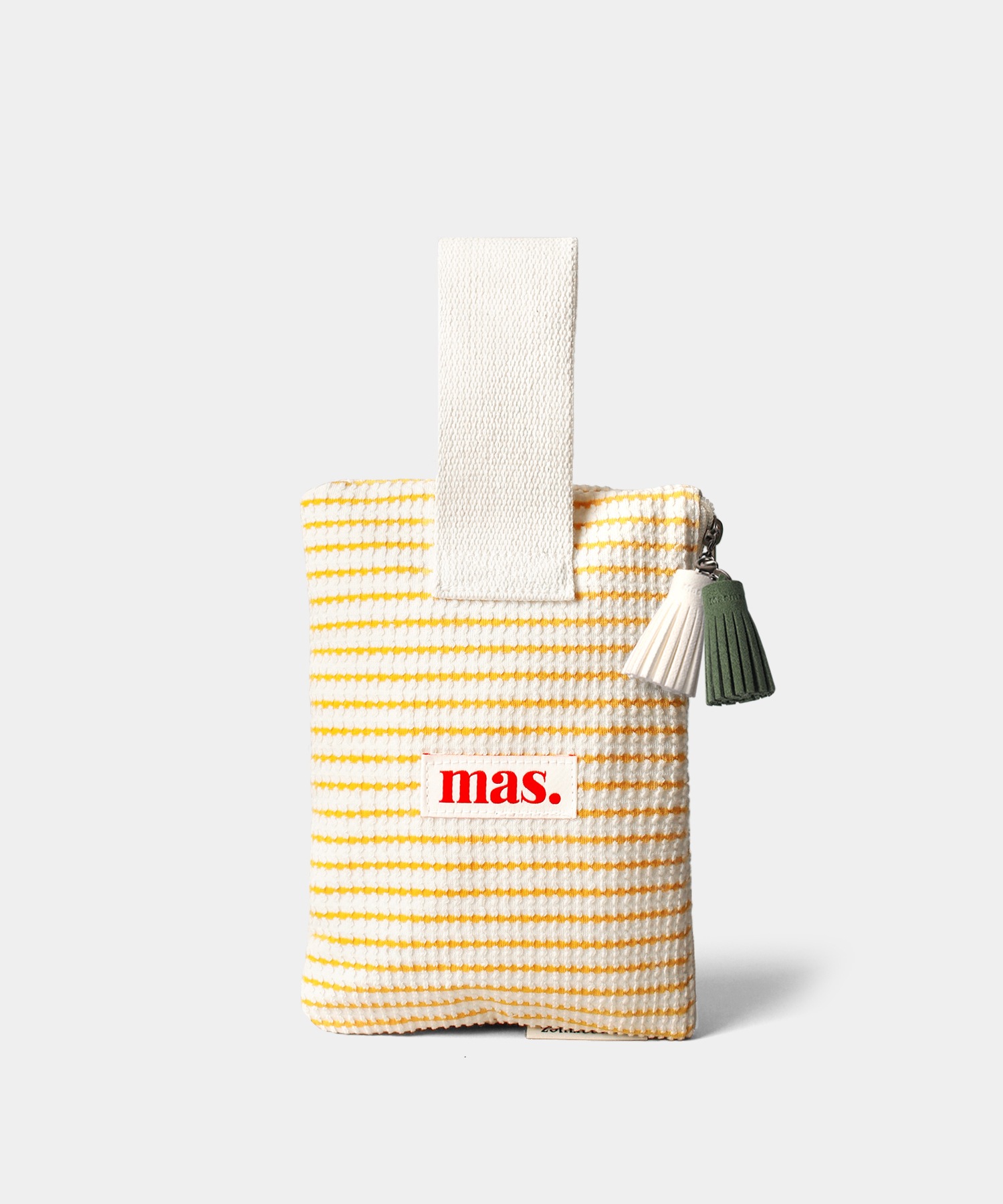 MASMARULEZ ストラップポーチ _ ワッフルストライプイエロー