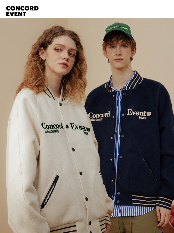 ConE 2024春新作レトロベースボールジャケットトレンドブランドファッションカップルジャケットメンズとレディースイントレンド
