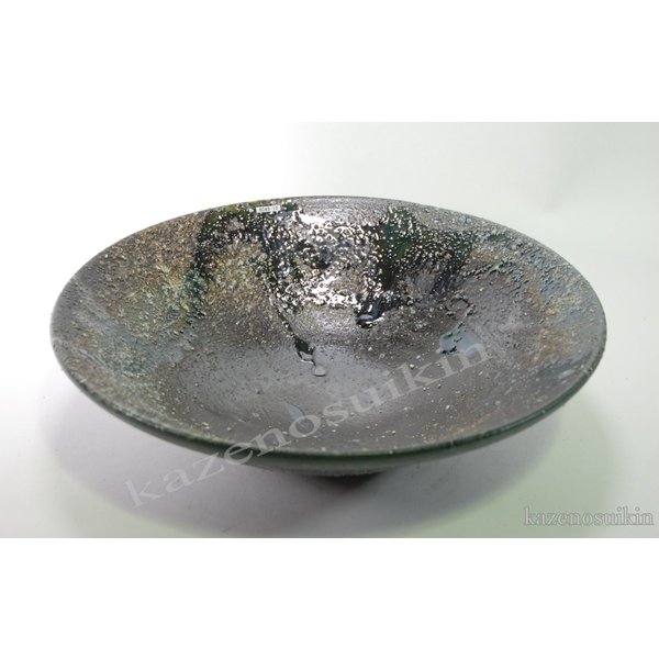 青窯肌櫛目ソリ水盤 12号（信楽焼き陶器花瓶花入れ花器壺壷つぼ水盤フラワーベース生け花アレンジ華道Ｉ）