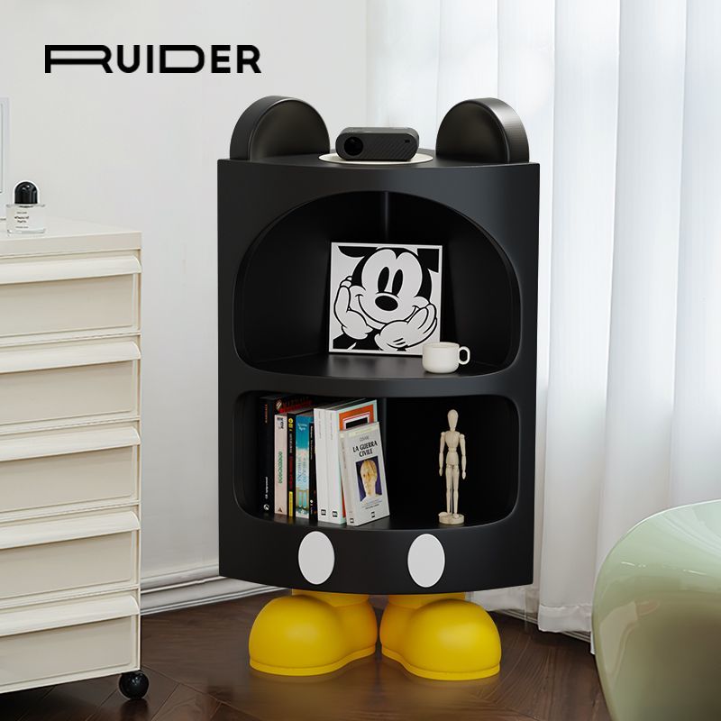 ミッキー コーナーキャビネットフロアラックリビングルームコーナー収納ラック三角形寝室コーナーキャビネット多層壁コーナーキャビネット