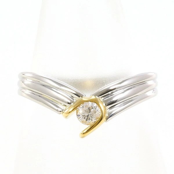 PT900 プラチナ リング 8号 ダイヤ 0.12 中古