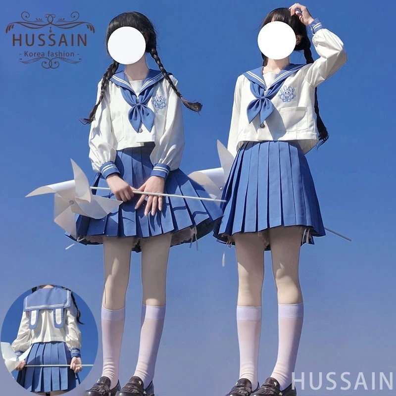 ゆるかわ ストリート 3点セット うさ耳付きセーラー服 韓国 制服 夢かわ地雷