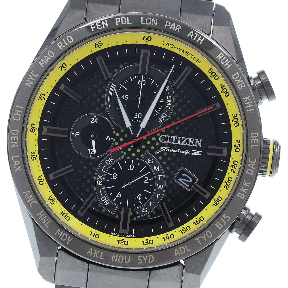 シチズン CITIZEN AT8185-89E アテッサ ACTライン 日産 世界限定1700本 エコドライブ ソーラー電波 メンズ 良品 箱・保証書付き_941852【中古】