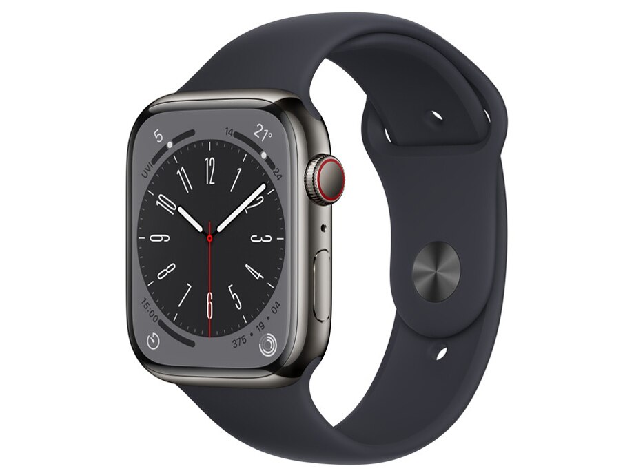 Apple Watch Series 8 GPS+Cellularモデル 45mm MNKU3J/A [グラファイトステンレススチールケース/ミッドナイトスポーツバンド]