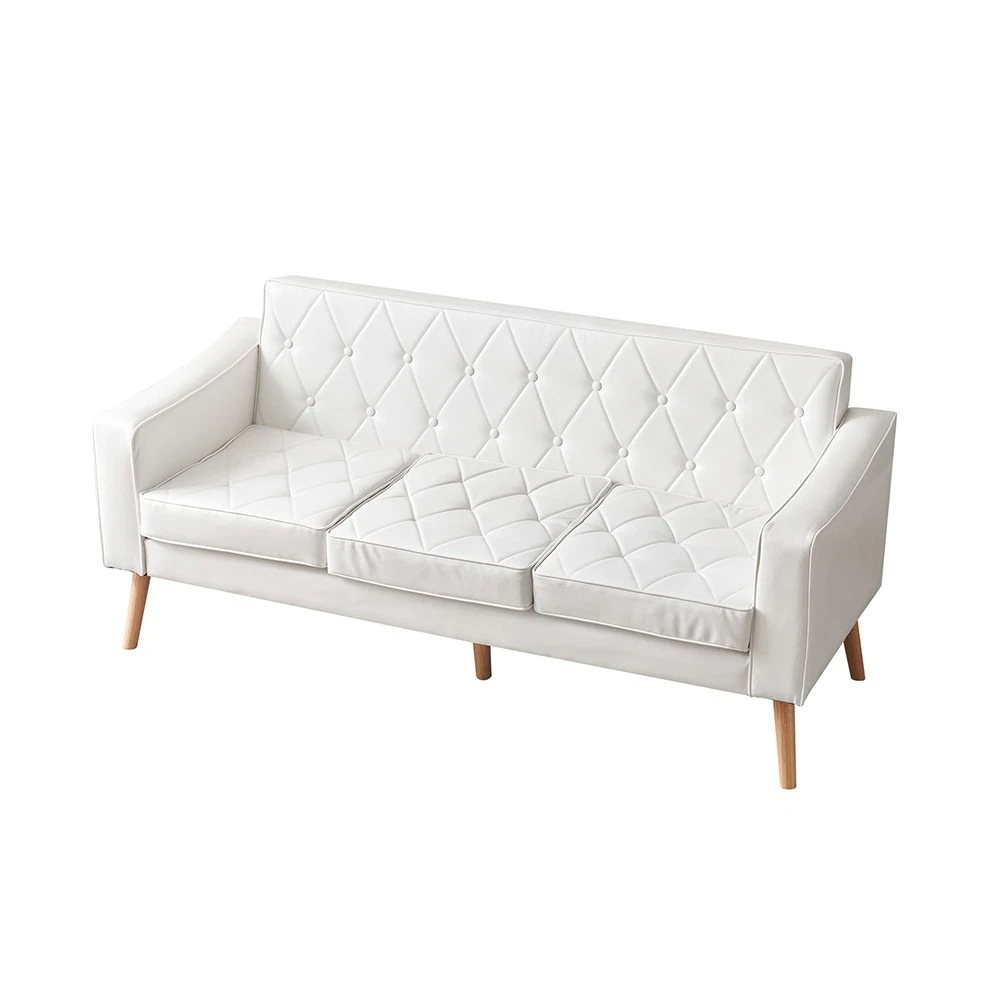 【国内即日発送】ソファー 3人掛け カウチソファ リビングソファ 肘付き オットマン おしゃれ PVCレザータイプ 合皮 お掃除ロボット通れる東京倉庫から発送