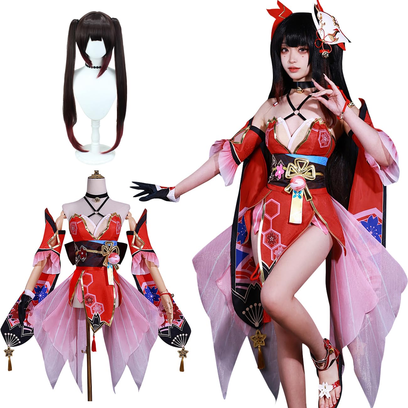 大人気N0.1崩壊 スターレール 花火 コスプレ衣装 ウィッグ付き イベント 大人用 仮装 文化祭 ゲーム Star Rail cosplay コスチューム クリスマス ハロウィン プレゼント 制服