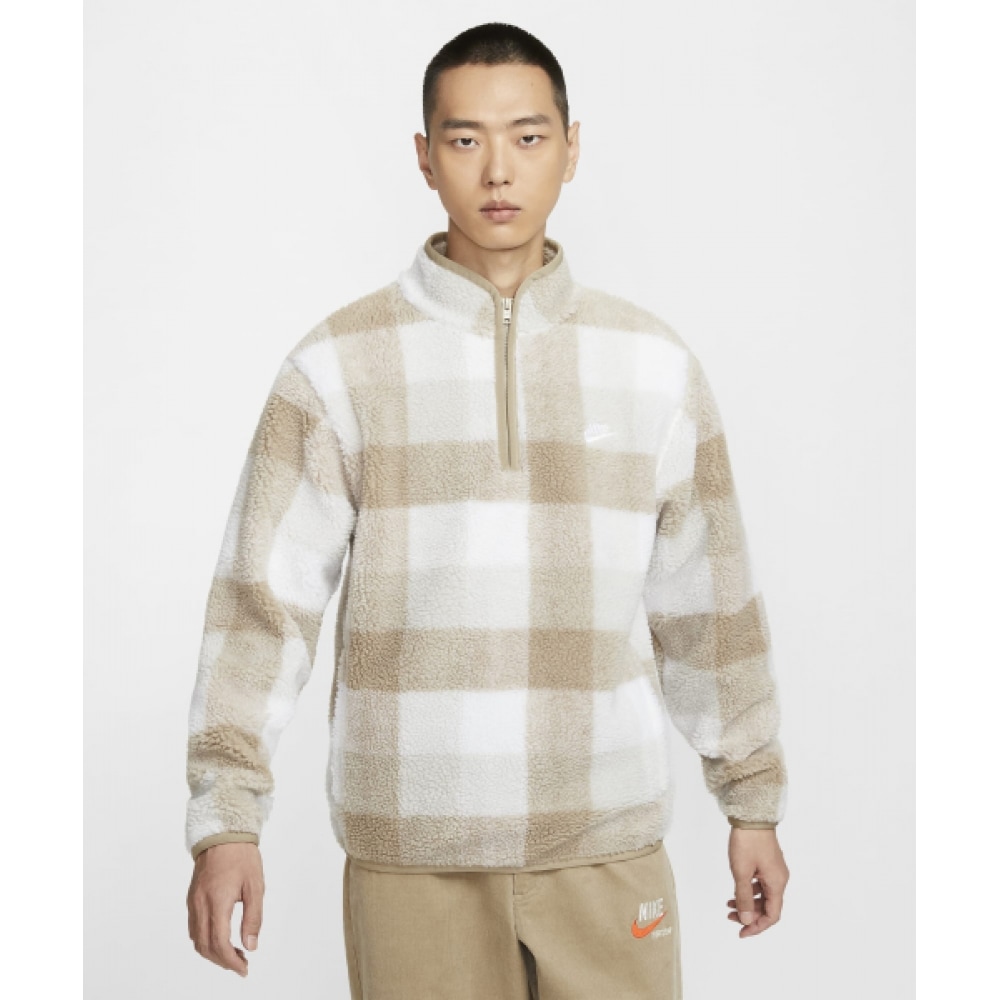 ナイキクラブウィンターライズドハーフジップ M-カーキ:セール:ライトボーン:ホワイト/ FZ0898-247
