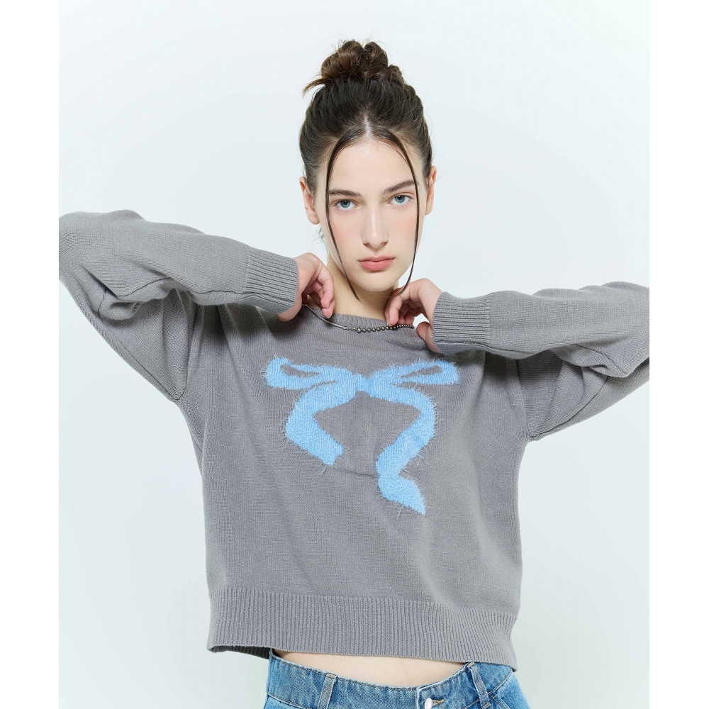 ラーティジェント L6 リボンミックスニット(グレー) 8,603円